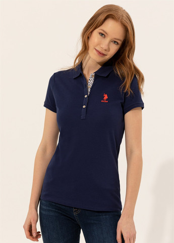 Темно-синяя женская футболка-футболка поло женское U.S. Polo Assn.