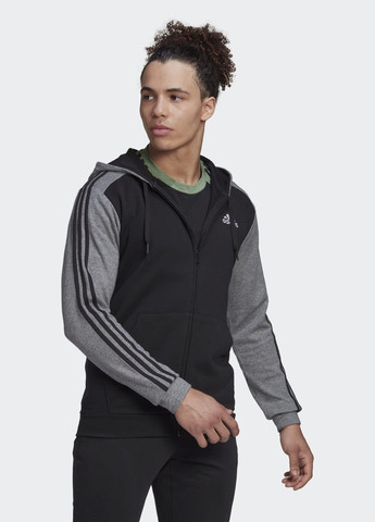 Худи adidas essentials mélange french terry full-zip (270604632)