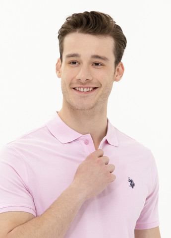 Розовая футболка поло мужское U.S. Polo Assn.
