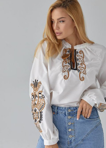 Блузка вишиванка з вишивкою пастельних тонів No Brand (259527049)