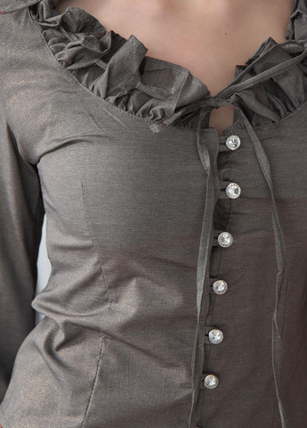 Серая демисезонная блуза женская серого цвета с баской Let's Shop