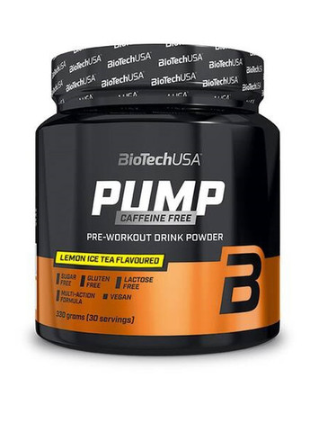 Pump Caffeine free 330 g /30 servings/ Ice Tea Lemon Biotechusa (257561280)