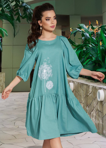 Зеленое сукнi норма вільна сукня з вишивкою (42794)16945-8 Lemanta