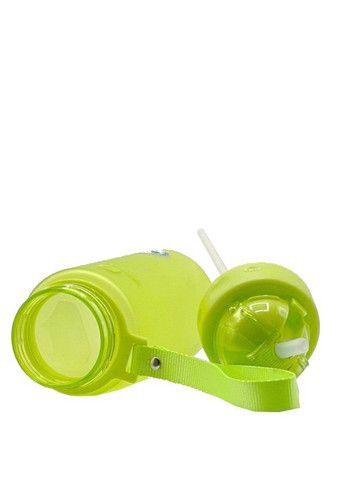 Бутылка для воды 400 мл MX-5028 More Love Зеленая с соломинкой Casno (258566406)
