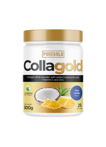 Коллаген с Гиалуроновой Кислотой Beef and Fish CollaGold - 300г Pure Gold Protein (269462287)