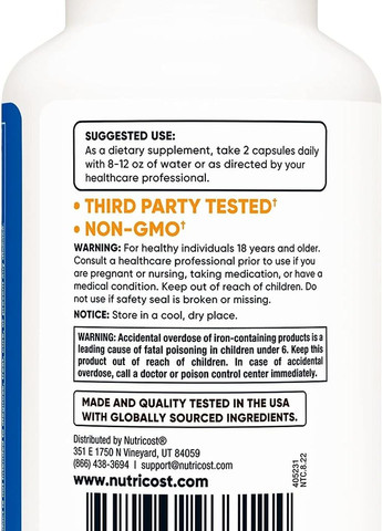Мультивітаміни з пробіотиками, ензимами та антиоксидантами Multivitamin 120 Capsules Nutricost (268304520)