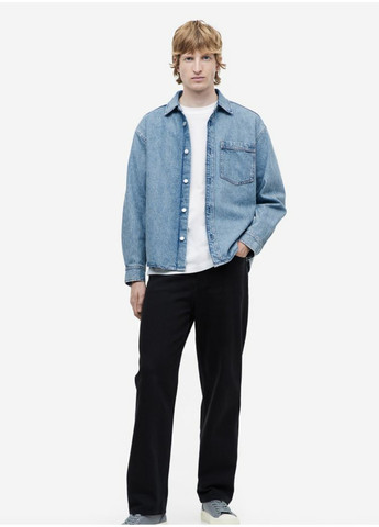 Чоловіча джинсова сорочка Н&М (56503) S Синя H&M (271494535)