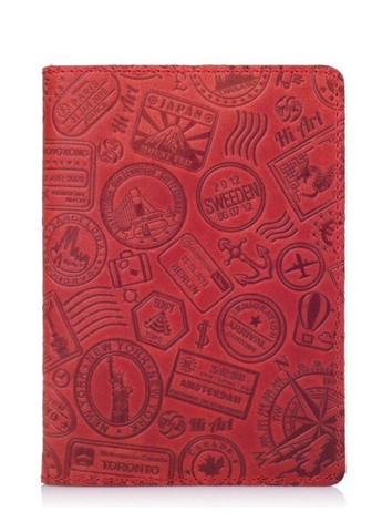 Обложка для паспорта из кожи HiArt PC-02 Let's Go Travel Красный Hi Art (268371143)