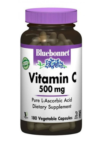 Vitamin C 500 mg 180 Veg Caps Bluebonnet Nutrition (256720869)