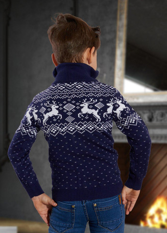Синій светри кофта з оленями (110261111)18810-709 Lemanta