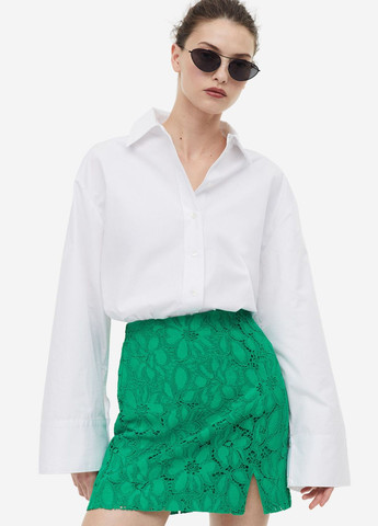 Зеленая повседневный однотонная юбка H&M