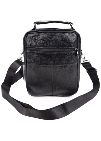 Кожаная сумка-мессенджер мужская с ручкой для ладони AN-901 18x23x7-9 Черная JZ (259578264)