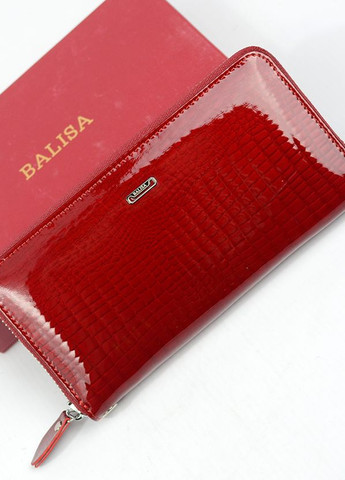 Красный лаковый женский кожаный классический кошелек на молнии под кожу рептилии Balisa (276002848)