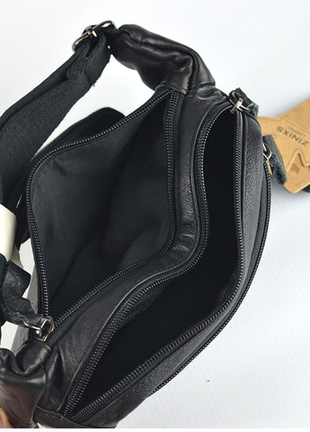 Кожаная мужская маленькая нагрудная сумка бананка через плечо No Brand (276002835)