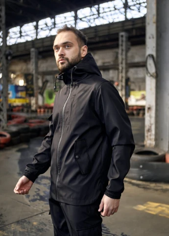 Чорний демісезонний цікавий чоловічий комплект No Brand