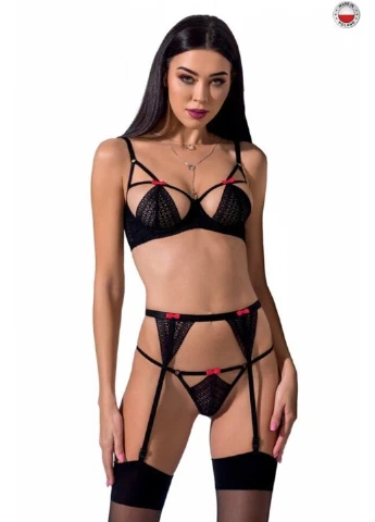 Чорний спокусливий комплект білизни exclusive perdita set чорний Passion
