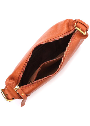 Полукруглая женская сумка с одной плечевой лямкой из натуральной кожи 22370 Коричневая Vintage (276457571)