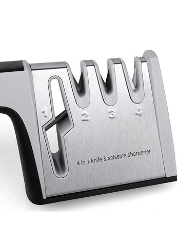 Точило для ножей и ножниц Knife Sharpener на три уровня заточки с ручкой Idea (264748498)