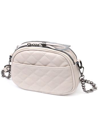 Женская стеганая сумка из мягкой натуральной кожи 22326 Белая Vintage (276457557)