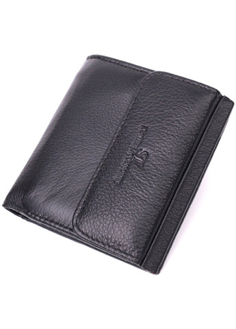 Компактний жіночий гаманець із монетницею зовні з натуральної шкіри 22542 Чорний st leather (277980561)