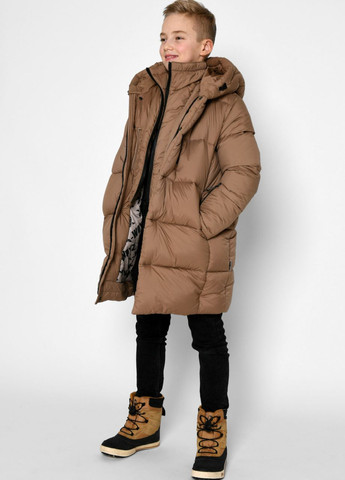 Коричнева зимня пухова зимова куртка для хлопчика 9118 128-134 см коричневий 68538 X-Woyz