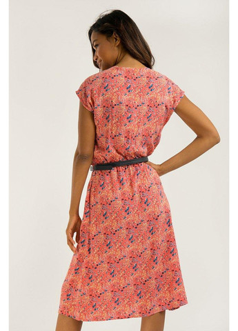 Розовое повседневный платье s20-12051-306 а-силуэт Finn Flare с цветочным принтом