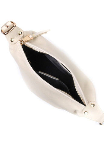 Зручна жіноча сумка з однією довгою ручкою із натуральної шкіри 22307 Біла Vintage (276461707)