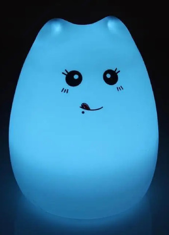 Силиконовый сенсорный LED ночник лампа компактный аккумуляторный беспроводной силикон 7 цветов (474372-Prob) Кошечка Unbranded (258288779)