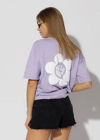 Бузкова літня жіноча футболка регуляр колір бузковий цб-00218987 Madmext