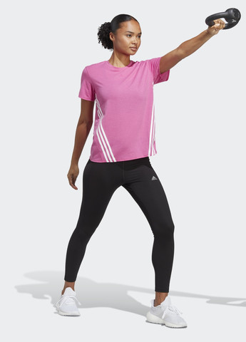 Розовая всесезон футболка train icons 3-stripes adidas