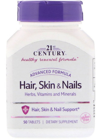 Hair, Skin & Nails, Advanced Formula 50 Tabs 21st Century (256721014)