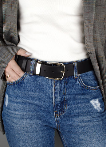 Ремінь жіночий шкіряний HC-4099 (125 см) чорний під джинси HandyCover (265390854)