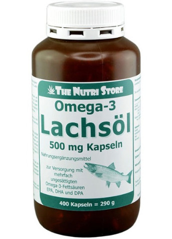 Omega-3, Fish Oil From Salmon 500 mg 400 Caps ФР-00000088 The Nutri Store (256723580)