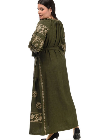 Изысканное платье-вышиванка Мрия (хаки) Golfstream (270950547)