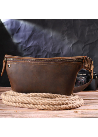 Вінтажна поясна сумка з натуральної шкіри 21294 Коричнева Vintage (258267928)