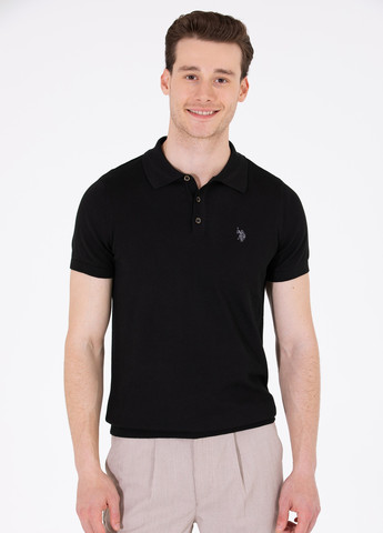 Черная футболка поло мужское U.S. Polo Assn.