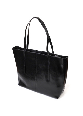 Функциональная сумка шоппер из натуральной кожи 22095 Черная Vintage (260360822)