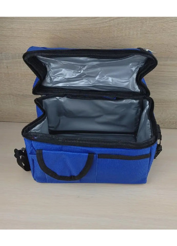 Термосумка термоізоляційна сумка компактна містка на блискавці два термовідділи 25х24х16 см (475104-Prob) Синя Unbranded (262083049)