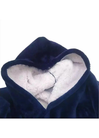 Толстовка плед худи с рукавами капюшоном большая плюшевая синяя 85 х 120 см Huggle Hoodie No Brand (259925462)