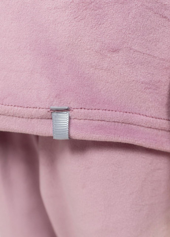 Розовая пижама детская домашняя велюровая кофта со штанами сирень Maybel