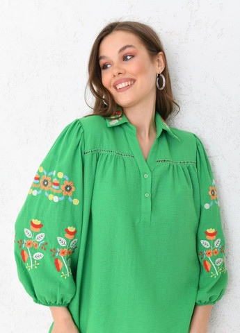 Блузка вишиванка Либідь зелена No Brand (258264039)