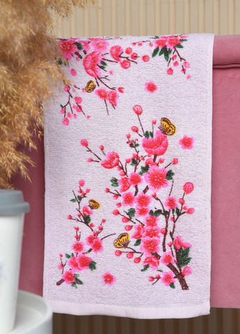 Let's Shop полотенце кухонное махровое светло- розового цвета цветочный светло-розовый производство - Турция