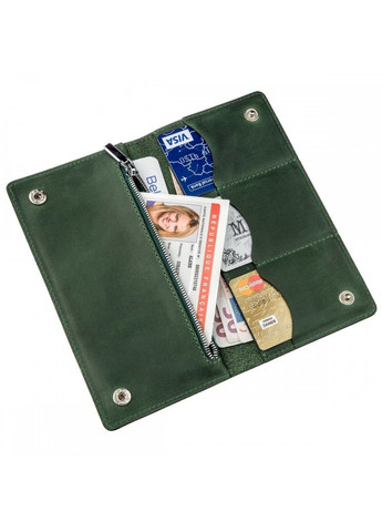 Жіночий гаманець зі шкіри 16197 Зелений Shvigel (262453903)