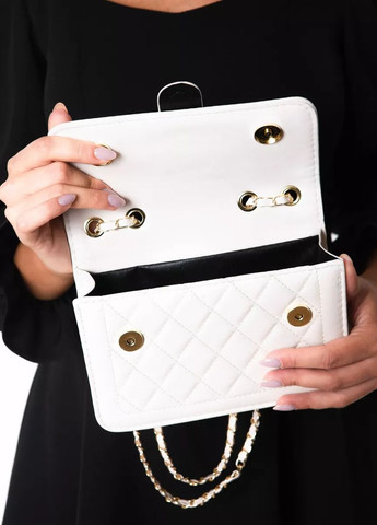 Женская классическая сумка 87107 8400 кросс-боди белая молочная No Brand (273030614)