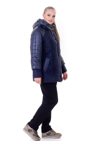 Синя демісезонна осіння жіноча куртка великого розміру SK