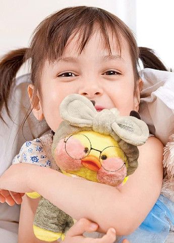 М'яка плюшева компактна іграшка для дітей дівчаток хлопчиків качечка Лалафанфан 30 см (475307-Prob) У сірому комбінезоні Unbranded (265403175)