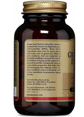 Grape Seed Extract 100 mg 60 Veg Caps Solgar (256721520)
