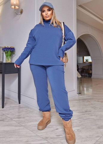Женский теплый костюм цвет джинсовый р.50/52 448222 New Trend (274531881)