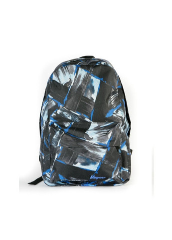 Большой темно серый женский рюкзак с ярким абстрактным принтом голубого цвета No Brand (258653607)