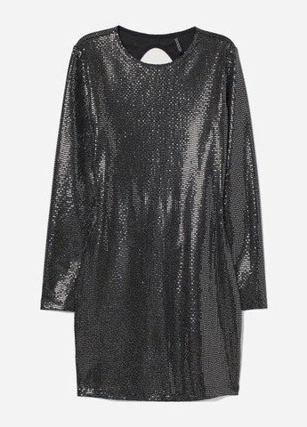 Черное праздничный, коктейльное, вечернее платье с блестками H&M